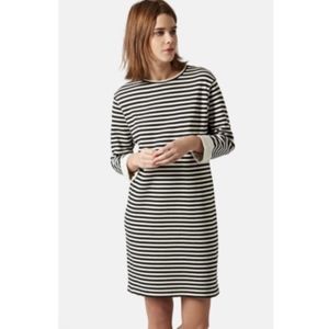 Topshop Striped Gray White Sheath Shift Dress 4